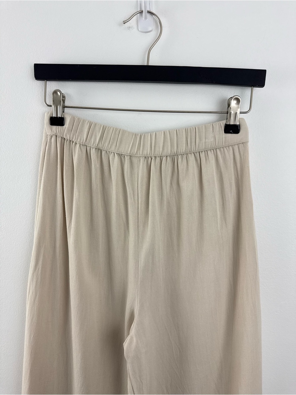 Pull&Bear Cream Wide-Leg Split Pants with Drawstring size XS - Picture 9 of 9